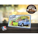 accroche-clés rétro citroen 2cv6 bleue