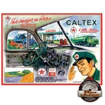 plaque métal rétro station-service caltex