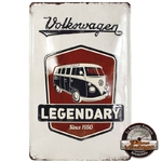plaque vintage vw combi legendary