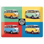 plaque déco métal vw combi bulli pop art collection émaillée