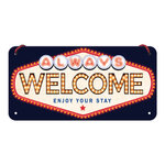 plaque welcome métal 20x10
