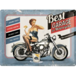 plaque métal best garage pin up