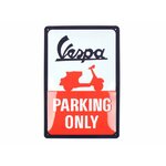 plaque métal rétro vespa parking vintage émaillée