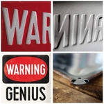 plaque genius at work design rétro
