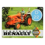 plaque émaillée renault tracteur d22 rétro