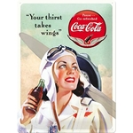 plaque-metal-coca-cola-pin-up-vintage