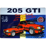 plaque métal 205 gti