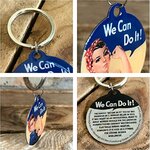 porte clé vintage we can do it war slogan