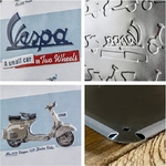 plaque émaillée modeles scooters vespa italie