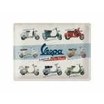 plaque publicitaire vespa models chart retro