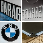 plaque émaillée bmw garage logo