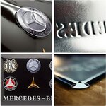 plaque vintage émaillée mercedes logo