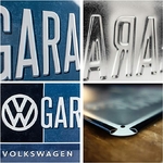 plaque émaillée volkswagen garage