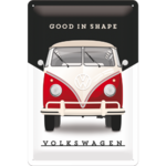 plaque volkswagen combi rouge 20x30