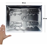 plaque vintage pop-art combi volkswagen 30x40