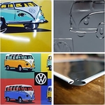 plaque vw combi pop-art vintage 30x40