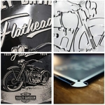 plaque tôle harley flathead émaillée
