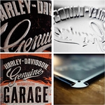 plaque émaillée vintage harley davidson garage motos