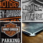 plaque publicitaire harley davidson parking only