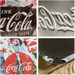plaque collage publicités coca-cola vintage