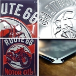 plaque émaillée route 66 moto motor oil