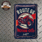 plaque publicitaire route 66 motor oil 20x30