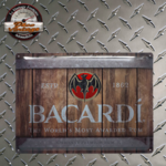 plaque tôle rhum bacardi logo