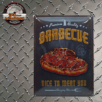 plaque tôle barbecue vintage nice to meat you
