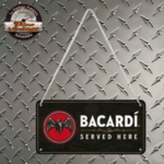 plaque métal vintage bacardi served here