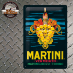 plaque métal vintage martini bianco vermouth