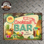 plaque cocktail bar émaillée