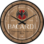 horloge murale rhum bacardi vintage