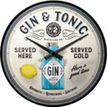 horloge murale gin tonic vintage