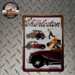 plaque publicitaire vintage 2cv charleston en relief