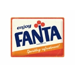 plaque métal logo fanta en relief