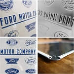 plaque vintage ford logo évolution