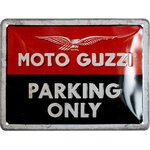 plaque émaillée moto guzzi parking only rétro