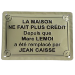 plaque rétro plus de crédit bistrot