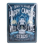 plaque métal vintage happy camper 30x40