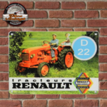 plaque tole vintage Renault motoculture tracteur d22