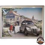 Plaque Métal Publicitaire émaillée 30x40cm - Citroën 2CV Dubonnet, Relief, NEUVE