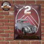 plaque Citroen 2cv violette vintage