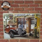 plaque Citroen traction coupé station service rétro