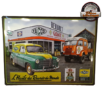 plaque vintage garage renault huiles yacco
