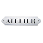 plaque de porte émaillée atelier rétro
