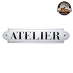 plaque de porte émaillée atelier vintage