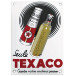 plaque émaillée huile texaco vintage