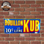 plaque émaillée bouillon Kub rétro