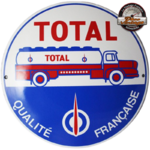 plaque émaillée total huile française rétro