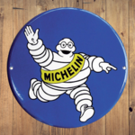 plaque publicitaire émaillée bibendum michelin vintage